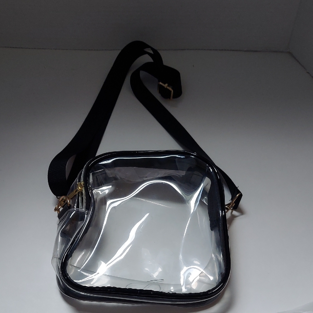 Transparent Crossbody Bag with Black Trim